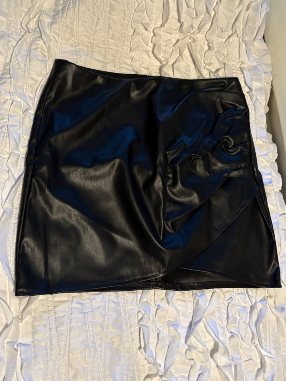 Black Faux Leather Mini Skirt - Women